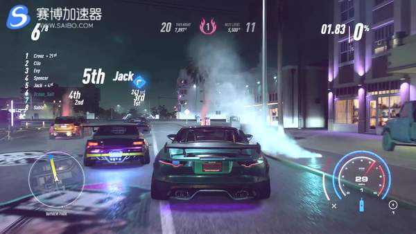游戏加速器分享《极品飞车：热度》夜间模式实机演示 非法竞速比赛